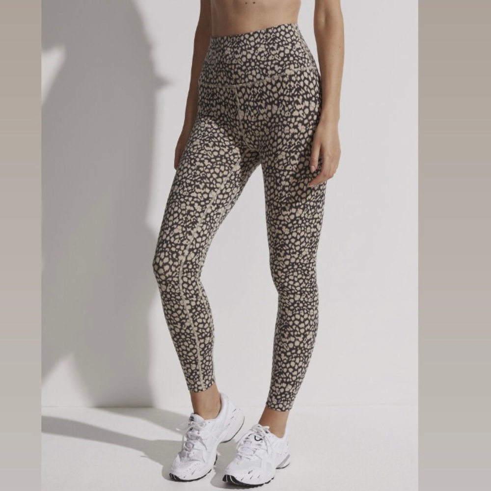 Varley Let’s Move High Rise Leopard Print Ankle Leggings Size Small
